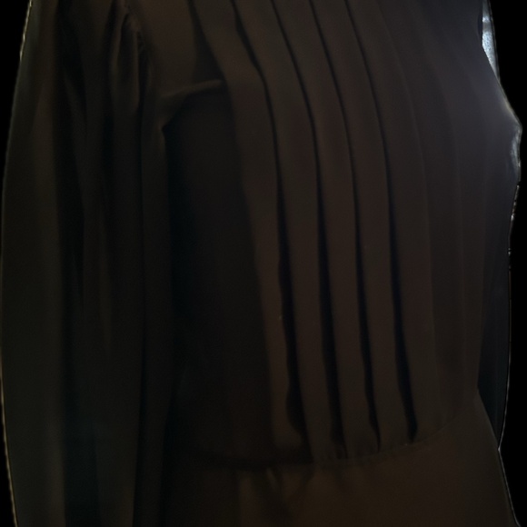 Regina Porter Vintage Tuxedo Black sheer size 10 blouse - Picture 1 of 6